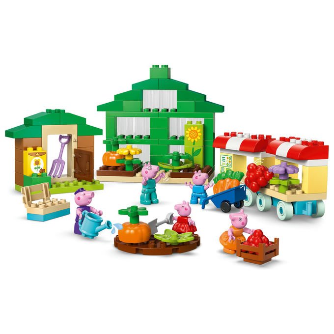 Lego Duplo Peppa Pig, il giardino e la serra di Nonno Pig 10461, set da costruzione, 102 pezzi, 5 personaggi, eta' 2+