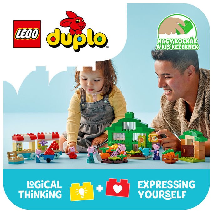 Lego Duplo Peppa Pig, il giardino e la serra di Nonno Pig 10461, set da costruzione, 102 pezzi, 5 personaggi, eta' 2+