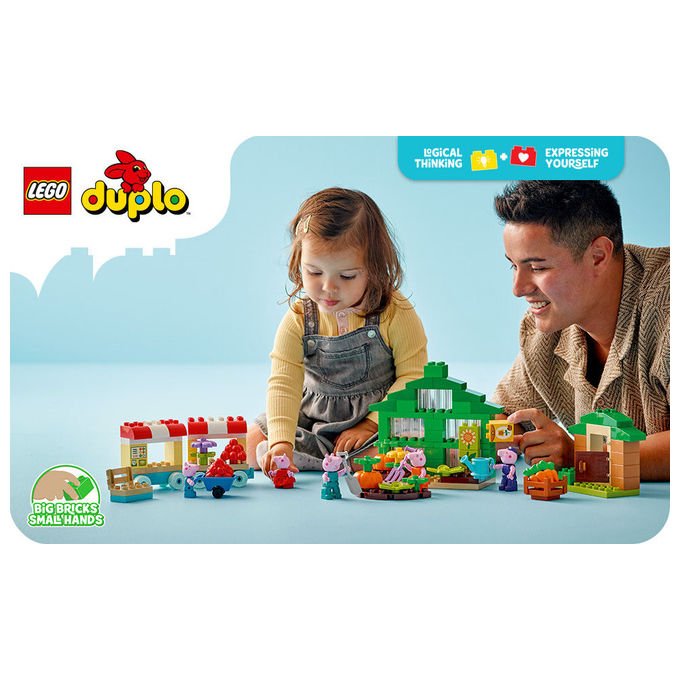 Lego Duplo Peppa Pig, il giardino e la serra di Nonno Pig 10461, set da costruzione, 102 pezzi, 5 personaggi, eta' 2+