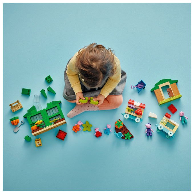 Lego Duplo Peppa Pig, il giardino e la serra di Nonno Pig 10461, set da costruzione, 102 pezzi, 5 personaggi, eta' 2+