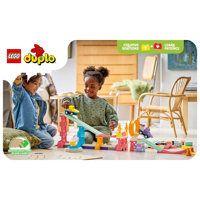 Lego 10478 DUPLO Town Set da costruzione Rampe Creative 3 in 1 con Veicoli 111 pezzi 2 Auto da Corsa 3+ anni