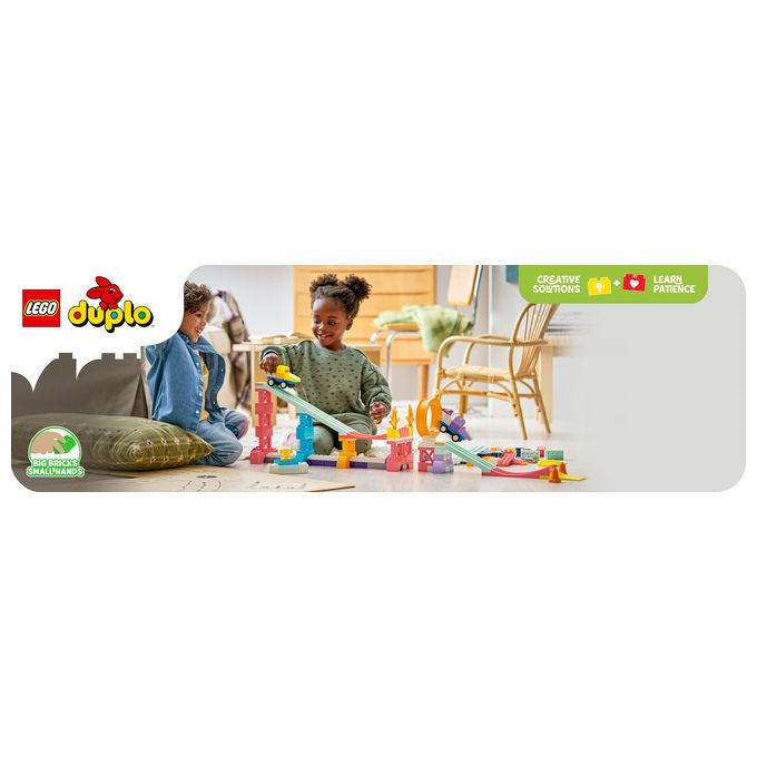 Lego 10478 DUPLO Town Set da costruzione Rampe Creative 3 in 1 con Veicoli 111 pezzi 2 Auto da Corsa 3+ anni