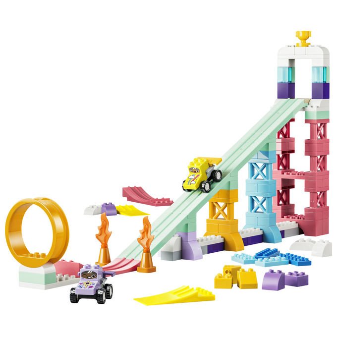 Lego 10478 DUPLO Town Set da costruzione Rampe Creative 3 in 1 con Veicoli 111 pezzi 2 Auto da Corsa 3+ anni