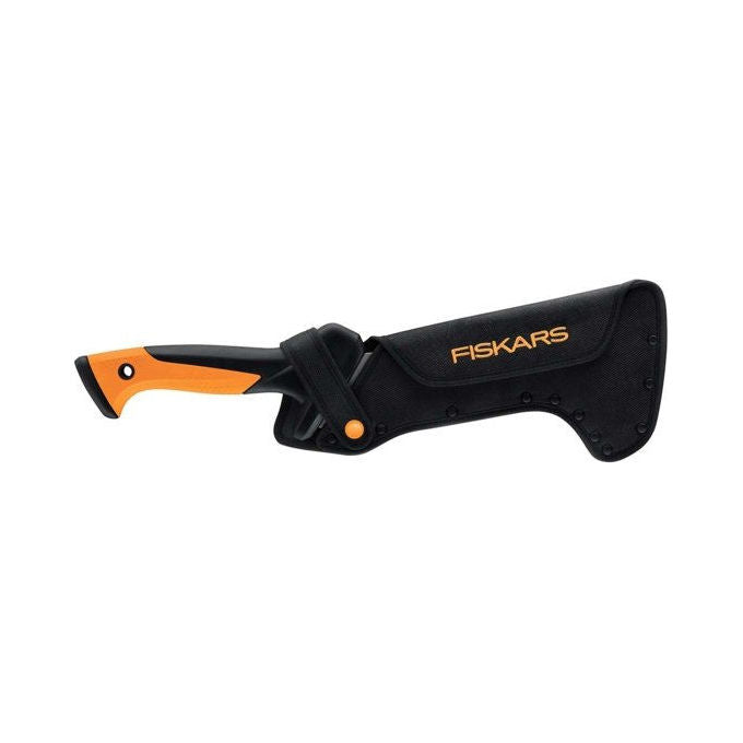 Fiskars 1051233 Roncola Seghettata Lama 23 cm con Fodero Lunghezza Totale 45 cm Peso 591 g Materiale Acciaio Temprato Plastica colore Nero Arancione