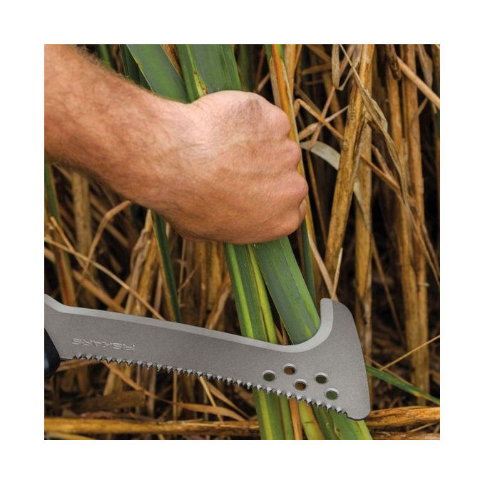 Fiskars 1051233 Roncola Seghettata Lama 23 cm con Fodero Lunghezza Totale 45 cm Peso 591 g Materiale Acciaio Temprato Plastica colore Nero Arancione