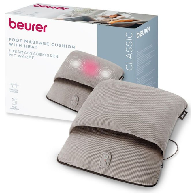 Beurer 10556 FM 28 Massaggiatore Plantare con Funzione Calore e Vibrazione Spegnimento Automatico Dopo 20 Minuti colore Grigio talpa