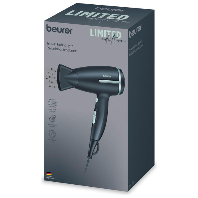 Beurer 10716 HC 25 Asciugacapelli 2 velocita' 2 temperature Getto freddo Funzione ionica Lunghezza cavo 1 8 m colore Nero