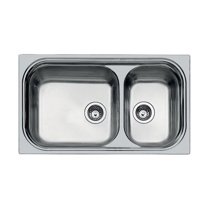 Foster 1072 060 Lavello Semifilo Big Bowl 2 Vasche + Gocciolatoio Reversibile 873x513 mm Acciaio Inox