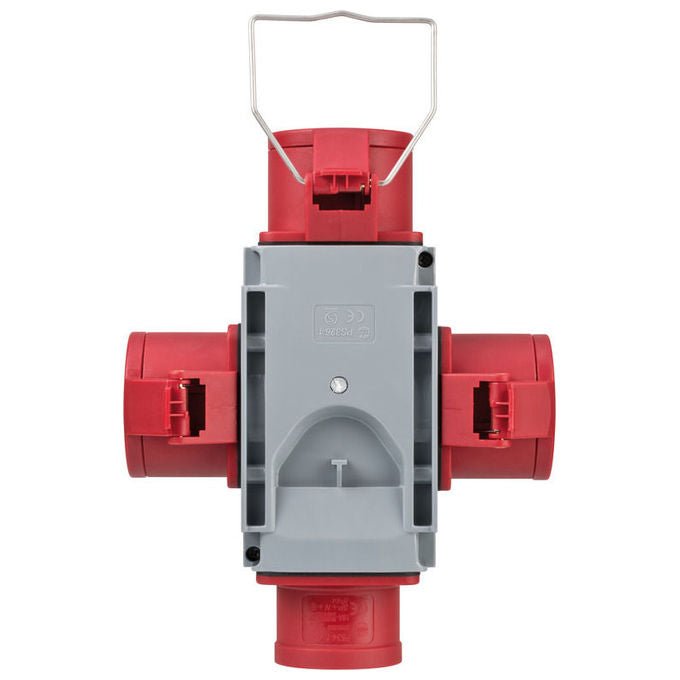 Brennenstuhl 1081640 Distributore trasversale CEE 400 V 16 A 3 prese IP44 colore Grigio Rosso