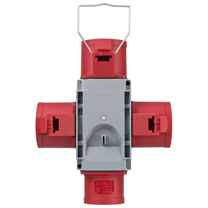 Brennenstuhl 1081670 Distributore a Croce CEE 400 V 32 A 3 Uscite IP44 colore Grigio Rosso