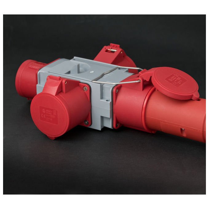 Brennenstuhl 1081670 Distributore a Croce CEE 400 V 32 A 3 Uscite IP44 colore Grigio Rosso