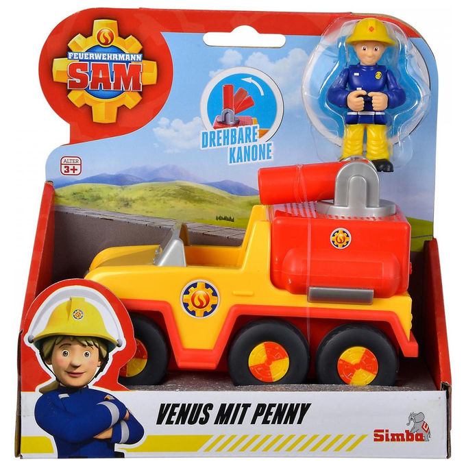 SIMBA 109252506 Sam il Pompiere Veicolo Venus con Personaggio 16 cm colore Rosso