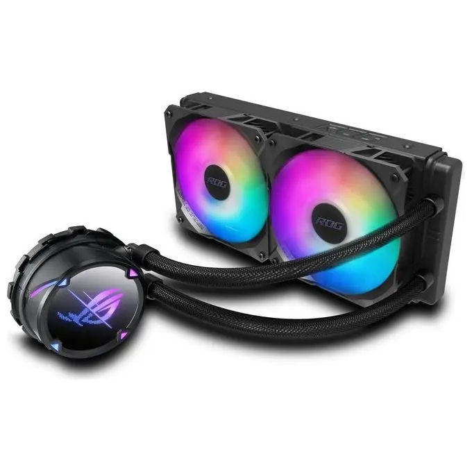 ASUS ROG Strix LC II 240 ARGB Dissipatore a Liquido All-In-One, Due Ventole ROG da 120mm RGB, Illuminazione ARGB, LGA 1700-1200-1150-1151-1152-1155-1156-2011-2066 e AMD AM4-TR4, Nero