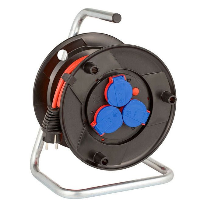 Brennenstuhl 1098530001 Garant Cavo Avvolgibile 20m H05VV-F3G1.5 IP44 con Maniglia Potenza 3300W stato non avvolto colore Nero
