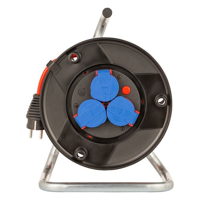 Brennenstuhl 1098530001 Garant Cavo Avvolgibile 20m H05VV-F3G1.5 IP44 con Maniglia Potenza 3300W stato non avvolto colore Nero