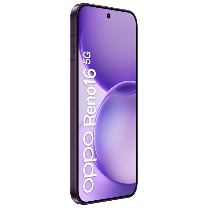 Oppo 110010237513BU Reno16 5G Smartphone AI Tripla Fotocamera 50+50+50MP Frontale 50MP Display 6.32'' 120Hz AMOLED 6000mAh RAM 8GB ROM 512GB colore Purple Black
