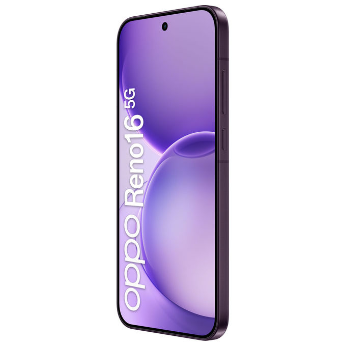 Oppo 110010237513BU Reno16 5G Smartphone AI Tripla Fotocamera 50+50+50MP Frontale 50MP Display 6.32'' 120Hz AMOLED 6000mAh RAM 8GB ROM 512GB colore Purple Black