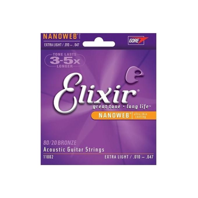 Elixir Muta Corde Chitarra Acustica Elixir 11002 Acoustic 80-20 Bronze Nanowe