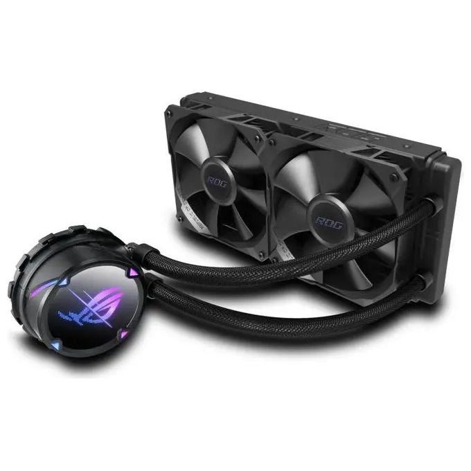 ASUS ROG Strix LC II 240 Dissipatore a Liquido All-In-One, Due Ventole ROG da 120mm, Illuminazione ARGB, LGA 1700-1200-1150-1151-1152-1155-1156-2011-2066 e AMD AM4-TR4, Nero