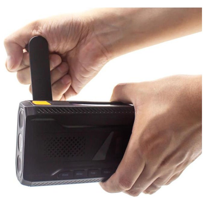 Denver 111111400000 SCD-2033 Radio Portatile DAB+ FM Bluetooth Alimentazione Solare e Manovella Batteria Integrata 2000 mAh colore Nero