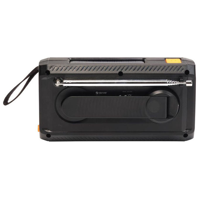 Denver 111111400000 SCD-2033 Radio Portatile DAB+ FM Bluetooth Alimentazione Solare e Manovella Batteria Integrata 2000 mAh colore Nero