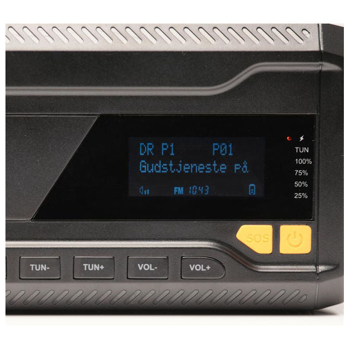 Denver 111111400000 SCD-2033 Radio Portatile DAB+ FM Bluetooth Alimentazione Solare e Manovella Batteria Integrata 2000 mAh colore Nero