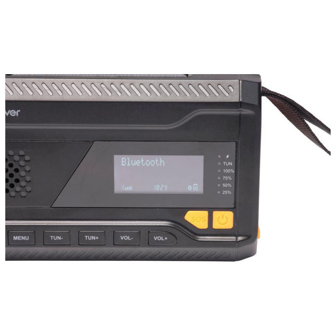 Denver 111111400000 SCD-2033 Radio Portatile DAB+ FM Bluetooth Alimentazione Solare e Manovella Batteria Integrata 2000 mAh colore Nero