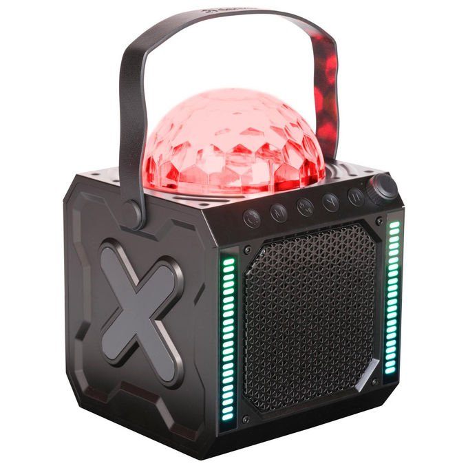 Denver BTM-618 Altoparlante da festa 10 W Bluetooth 5.0 MicroSD LED USB Tipo A e C Microfono Integrato colore Nero