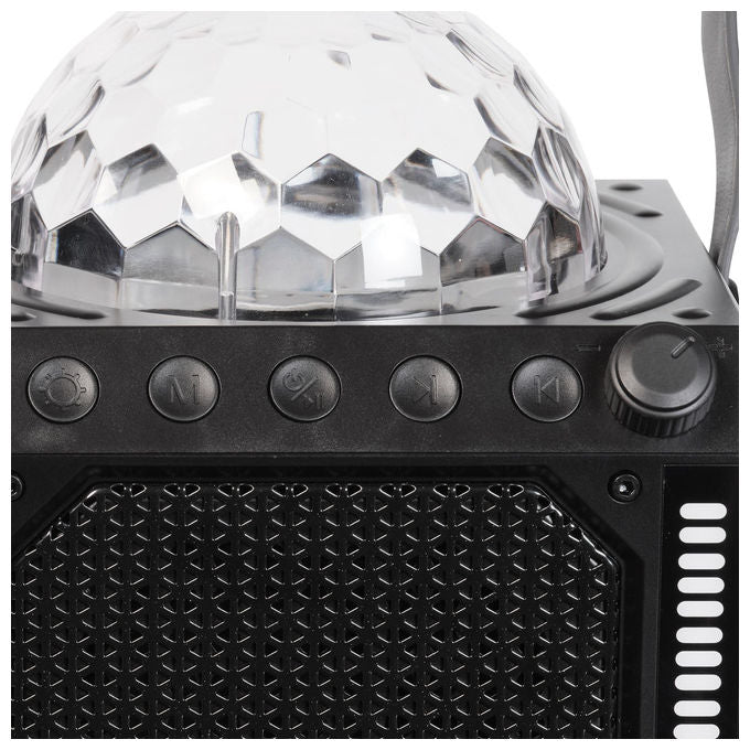 Denver BTM-618 Altoparlante da festa 10 W Bluetooth 5.0 MicroSD LED USB Tipo A e C Microfono Integrato colore Nero