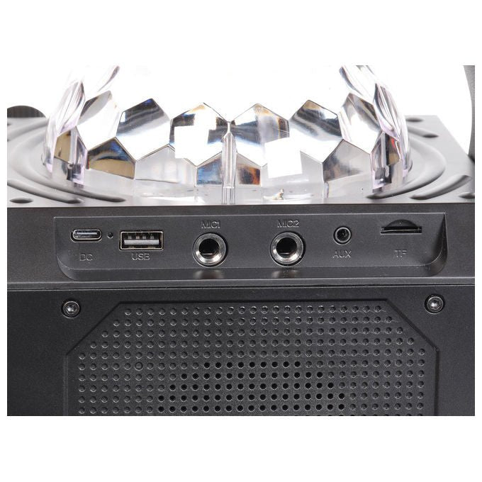Denver BTM-618 Altoparlante da festa 10 W Bluetooth 5.0 MicroSD LED USB Tipo A e C Microfono Integrato colore Nero