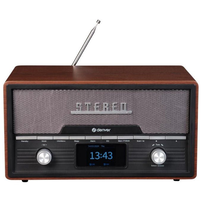 Denver MDA-525DW Sistema Audio con DAB+ FM CD Player Bluetooth 2 x 50W colore Brown