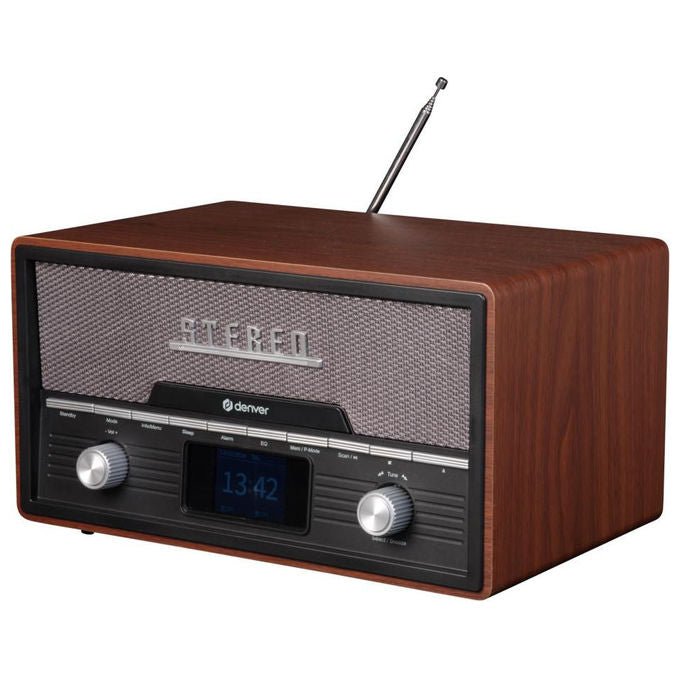 Denver MDA-525DW Sistema Audio con DAB+ FM CD Player Bluetooth 2 x 50W colore Brown