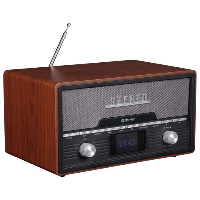 Denver MDA-525DW Sistema Audio con DAB+ FM CD Player Bluetooth 2 x 50W colore Brown