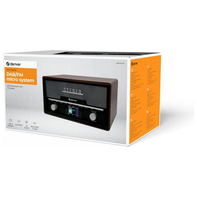 Denver MDA-525DW Sistema Audio con DAB+ FM CD Player Bluetooth 2 x 50W colore Brown