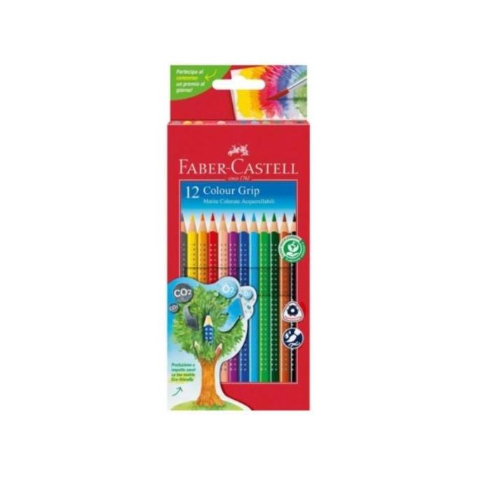 Faber Castell Confezione 12 Matite Colorate Acquerellabili Grip