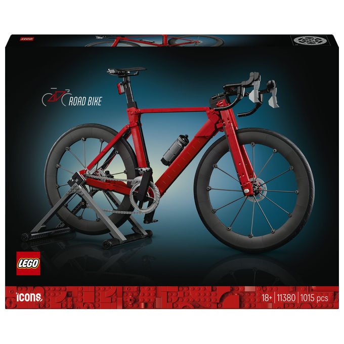 Lego 11380 Icons Bici da Corsa Set di costruzione per adulti con pneumatici in gomma e supporto colore Argento