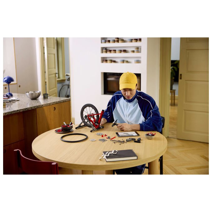 Lego 11380 Icons Bici da Corsa Set di costruzione per adulti con pneumatici in gomma e supporto colore Argento