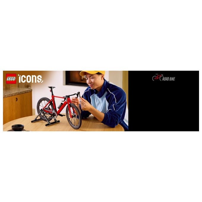 Lego 11380 Icons Bici da Corsa Set di costruzione per adulti con pneumatici in gomma e supporto colore Argento