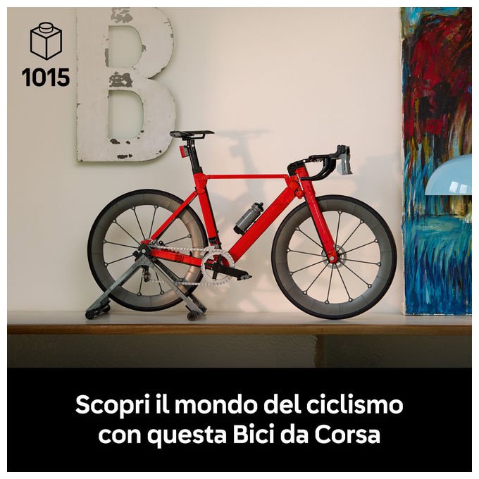 Lego 11380 Icons Bici da Corsa Set di costruzione per adulti con pneumatici in gomma e supporto colore Argento