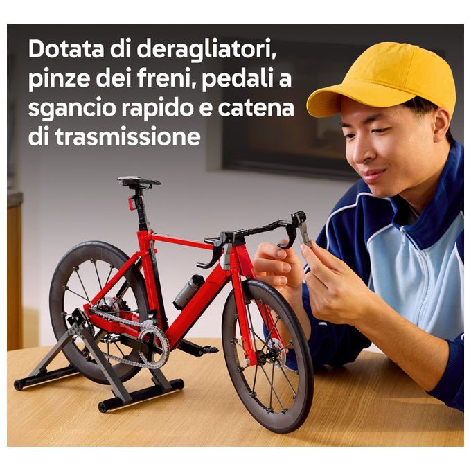 Lego 11380 Icons Bici da Corsa Set di costruzione per adulti con pneumatici in gomma e supporto colore Argento