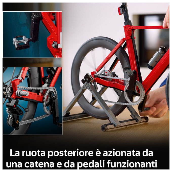 Lego 11380 Icons Bici da Corsa Set di costruzione per adulti con pneumatici in gomma e supporto colore Argento