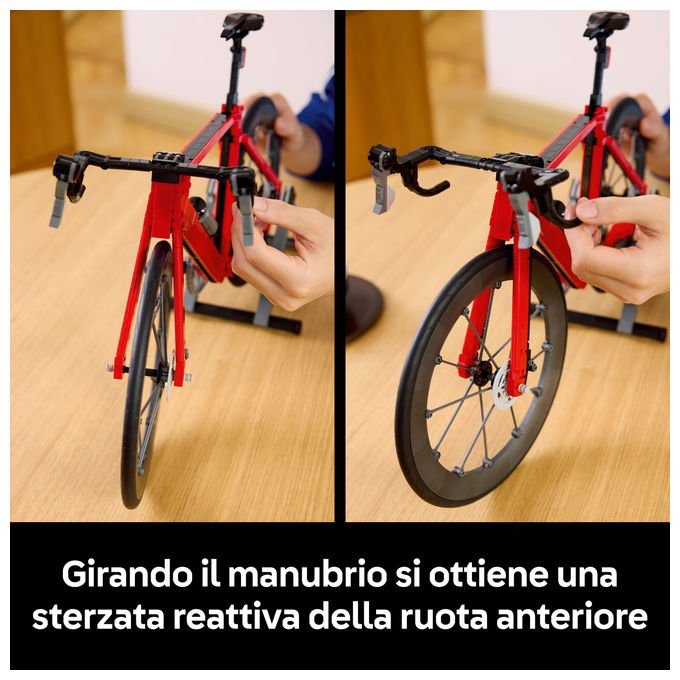 Lego 11380 Icons Bici da Corsa Set di costruzione per adulti con pneumatici in gomma e supporto colore Argento
