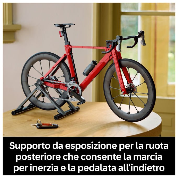 Lego 11380 Icons Bici da Corsa Set di costruzione per adulti con pneumatici in gomma e supporto colore Argento