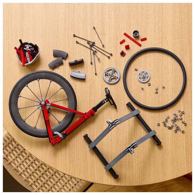 Lego 11380 Icons Bici da Corsa Set di costruzione per adulti con pneumatici in gomma e supporto colore Argento