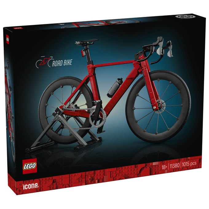 Lego 11380 Icons Bici da Corsa Set di costruzione per adulti con pneumatici in gomma e supporto colore Argento
