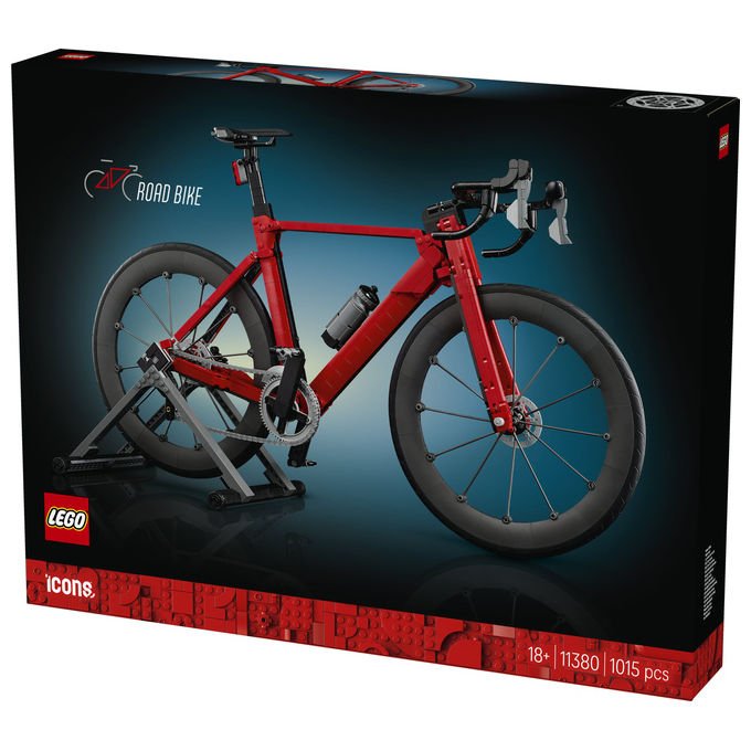 Lego 11380 Icons Bici da Corsa Set di costruzione per adulti con pneumatici in gomma e supporto colore Argento