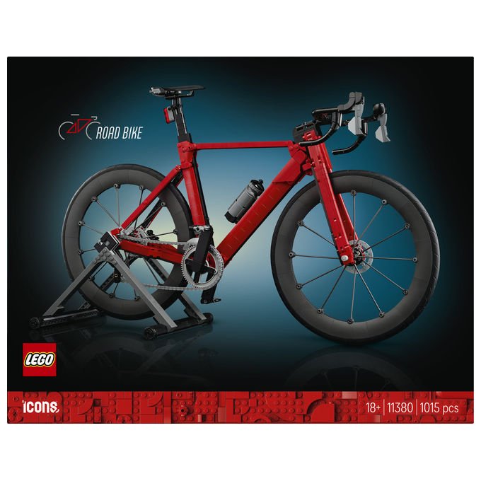 Lego 11380 Icons Bici da Corsa Set di costruzione per adulti con pneumatici in gomma e supporto colore Argento