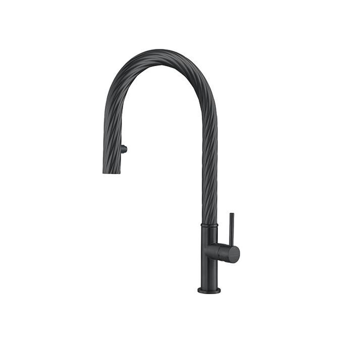 Franke Maris Free Doccia Miscelatore monocomando con canna girevole 360° e doccetta orientabile monogetto Nero Opaco 115.0576.698