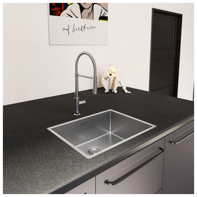 Franke 115.0728.395 Maris Slim Miscelatore con Beccuccio Tirare verso il basso Altezza 49.1 cm Girevole 360° colore Cromo