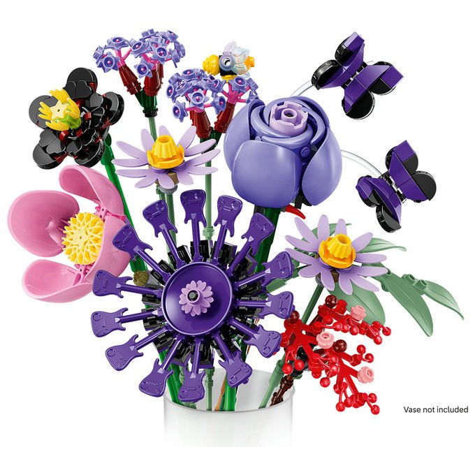Lego 11507 Botanicals Bouquet di fiori di Olivia Rodrigo 400 pezzi dimensioni 25 cm colore Palette di colori viola con accenti rossi e rosa